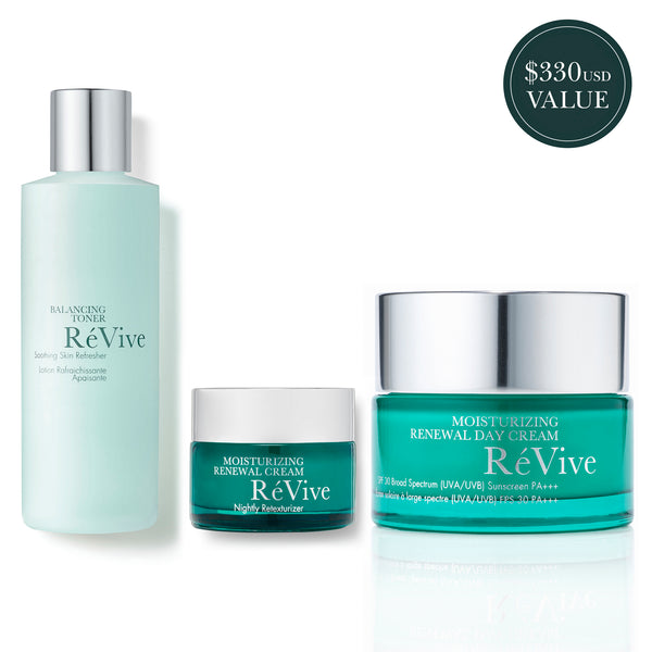 The Balanced Renewal Set /Balancing Toner, Moisturizing Renewal Day Cream & Moisturizing Renewal Cream Travel Size